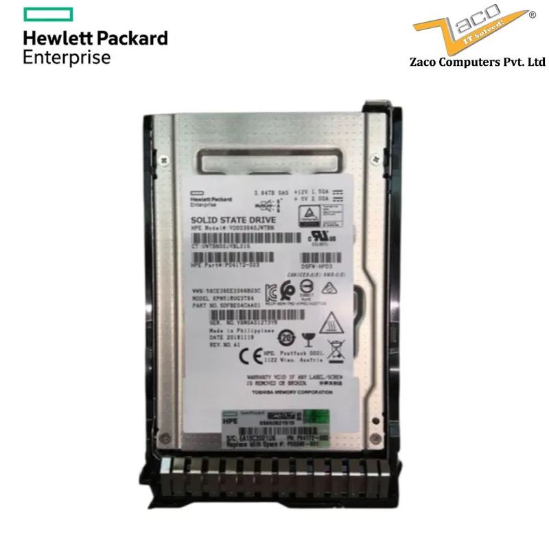 HPE 3.84TB SAS 2.5" SSD  P04521-B21 With Caddy