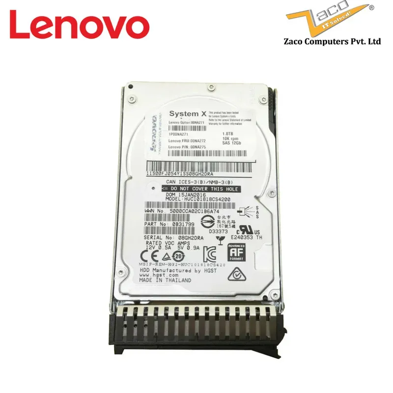 LENOVO 1.8TB SAS 10K HARD DISK 2.5" 00YK017