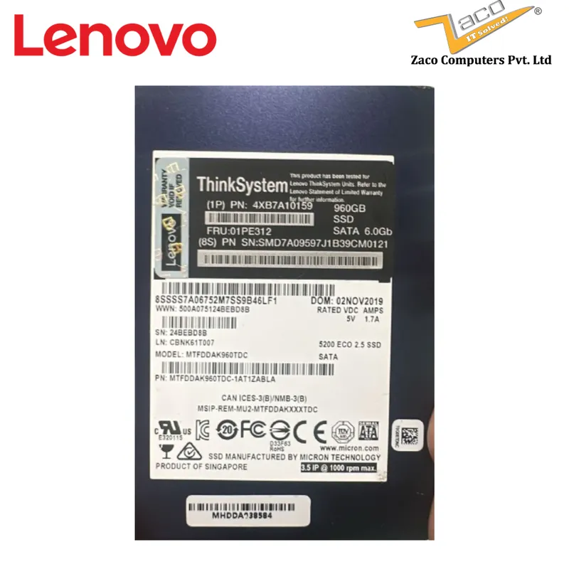 LENOVO 960 GB SATA SSD 3.5" 01PE312
