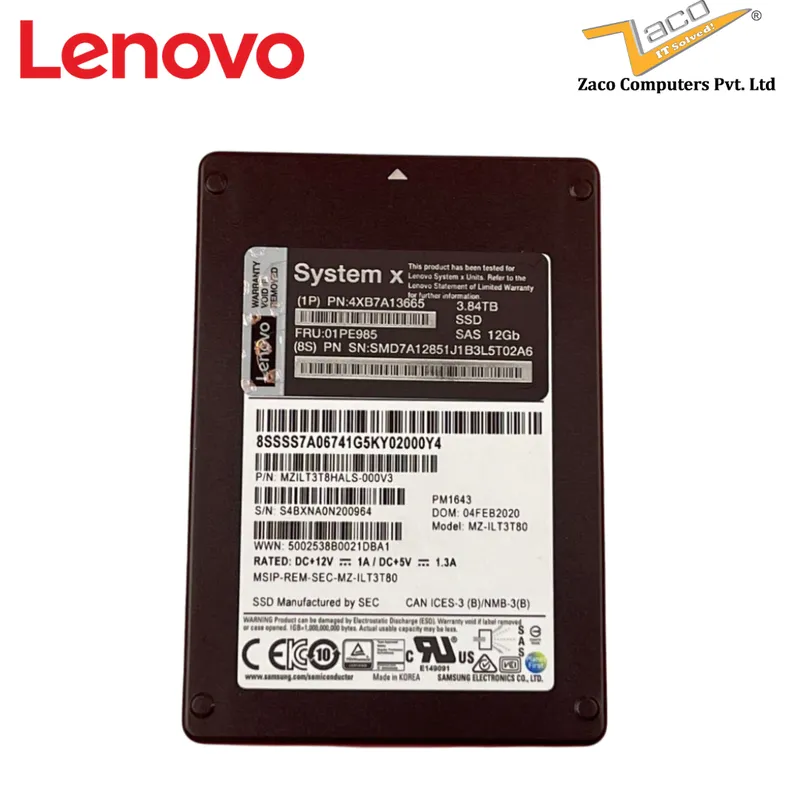 LENOVO 3.84TB SAS SSD 01KP065