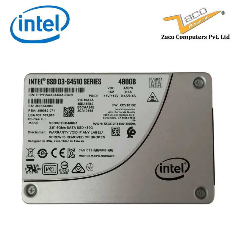 Intel D3 S4510 Series 480GB SSD (SSDSC2KB480G8)